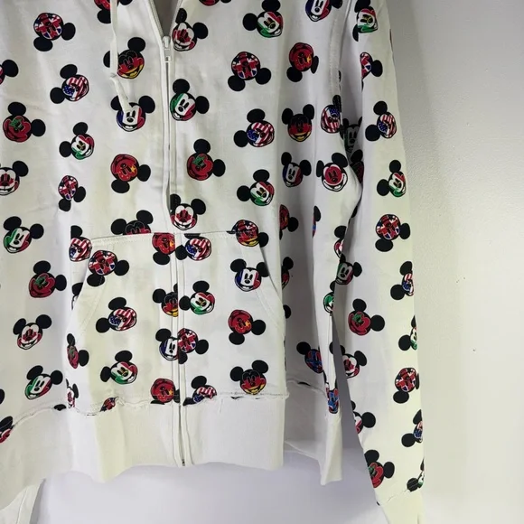 VTG Disney Around the World Epcot raw hen long sleeve zipper hoodie top  XXL - Picture 3 of 7